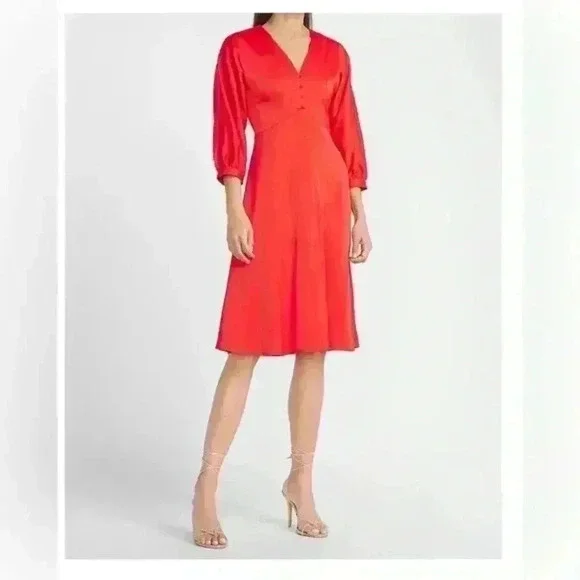 Express x Lady Gang Satin A-Line Midi Dress - NWT, Women’s Size 4 - Picture 2 of 13